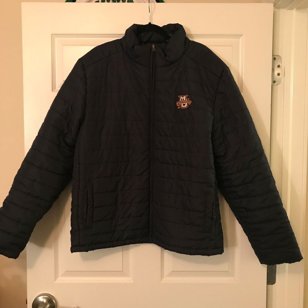 MARQUETTE Winter Jacket, Navy Blue, Men's Size 2XL